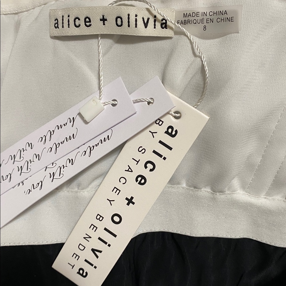 NWT Alice + Olivia Sibella Embellished Strapless Bow Back Mini Dress Size 8 - Picture 9 of 9